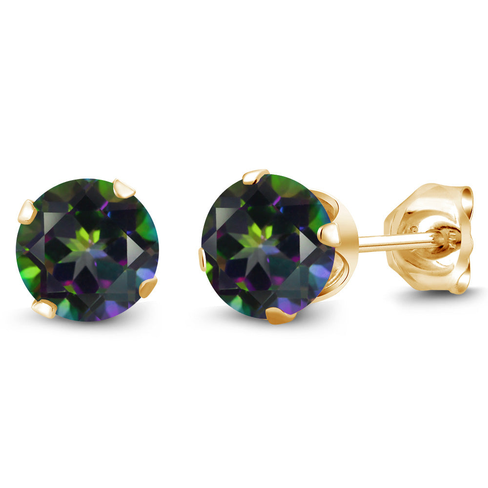 Green Mystic Topaz_Earrings in 18K Yellow Gold Plated Silver