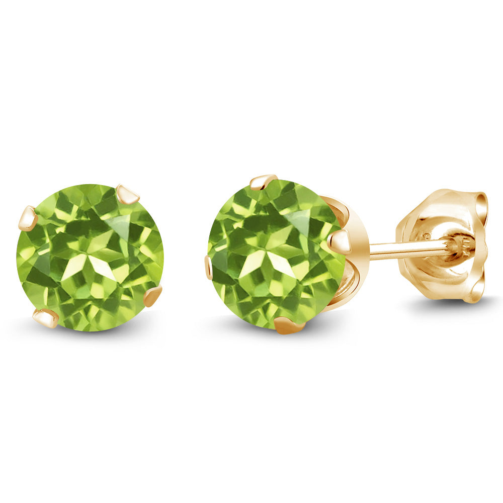 Peridot - August_Earrings in 925 Yellow Gold Plated Silver