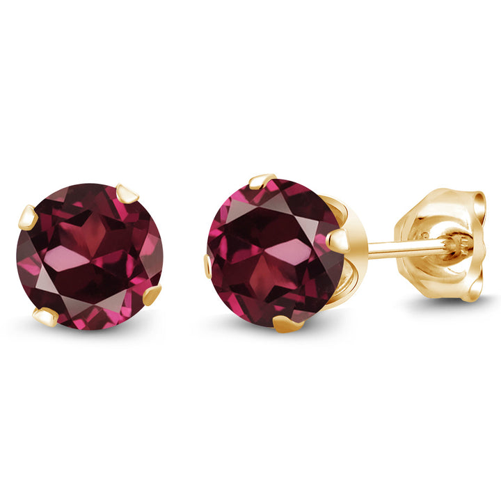 Rhodolite Garnet_Earrings in 925 Yellow Gold Plated Silver