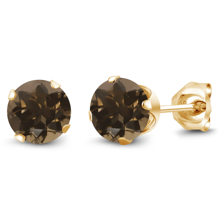 Smoky Quartz_Earrings in 18K Yellow Gold Plated Silver