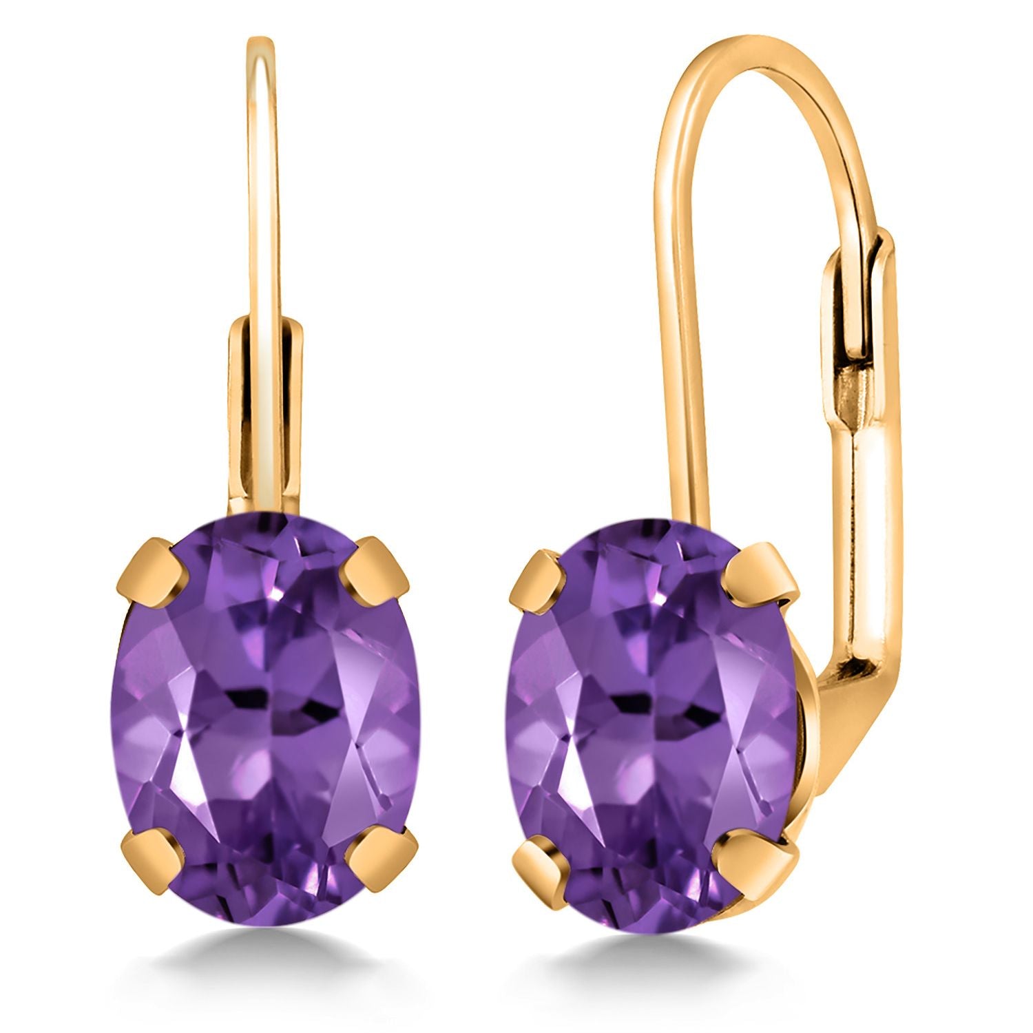 Amethyst - February_Earrings in 18K Yellow Gold Plated Silver
