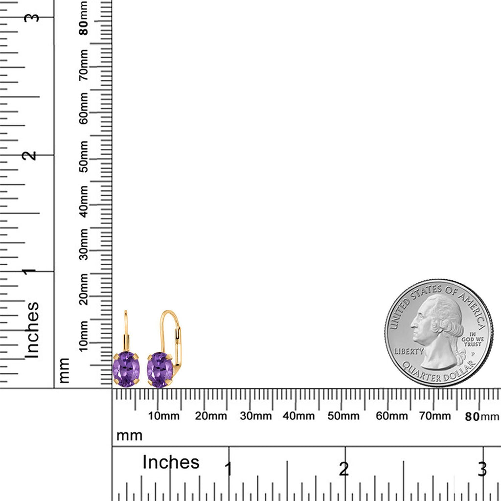 Amethyst - February_Earrings in 18K Yellow Gold Plated Silver