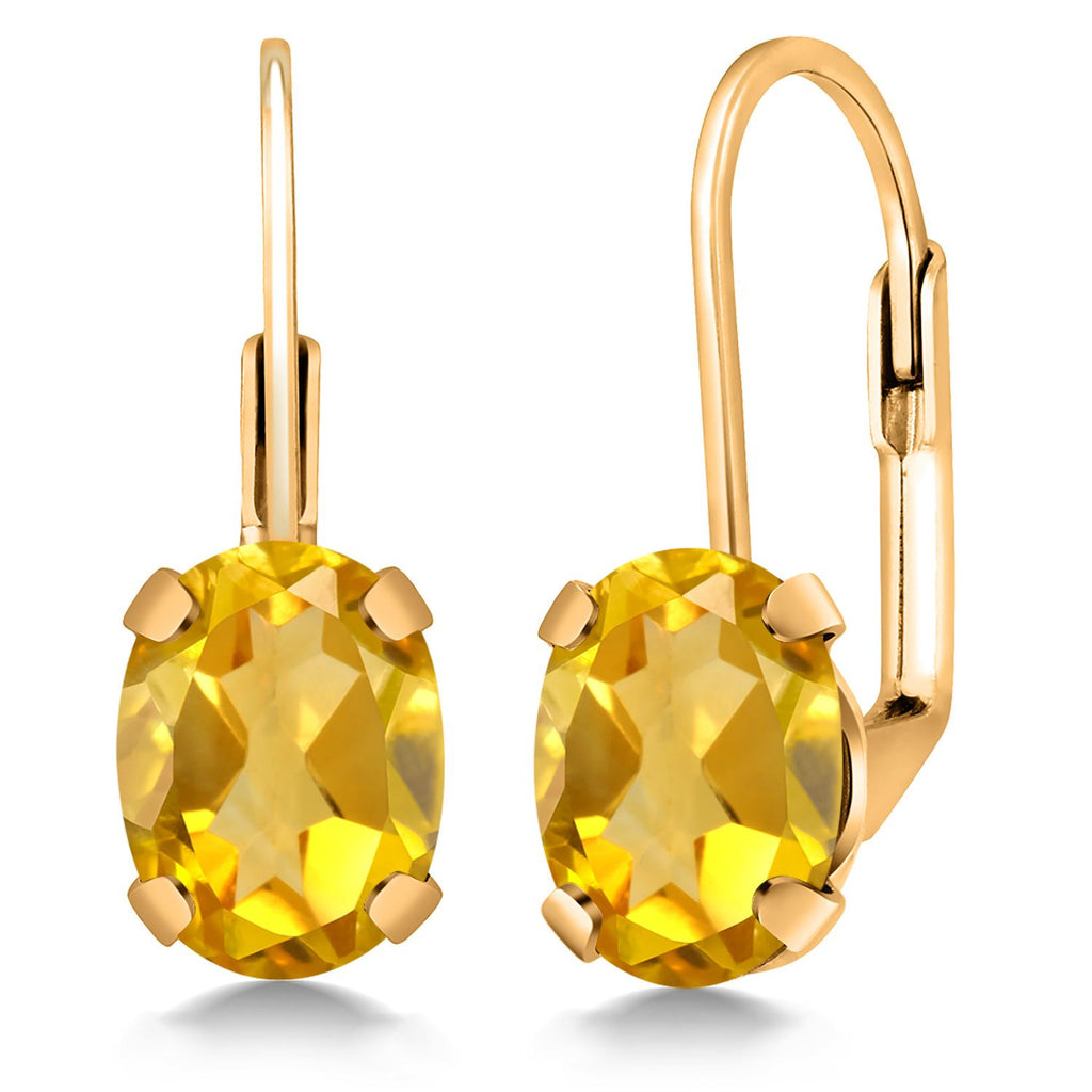 Citrine_Earrings in 18K Yellow Gold Plated Silver