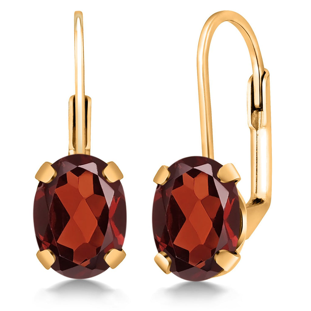 Garnet_Earrings in 18K Yellow Gold Plated Silver