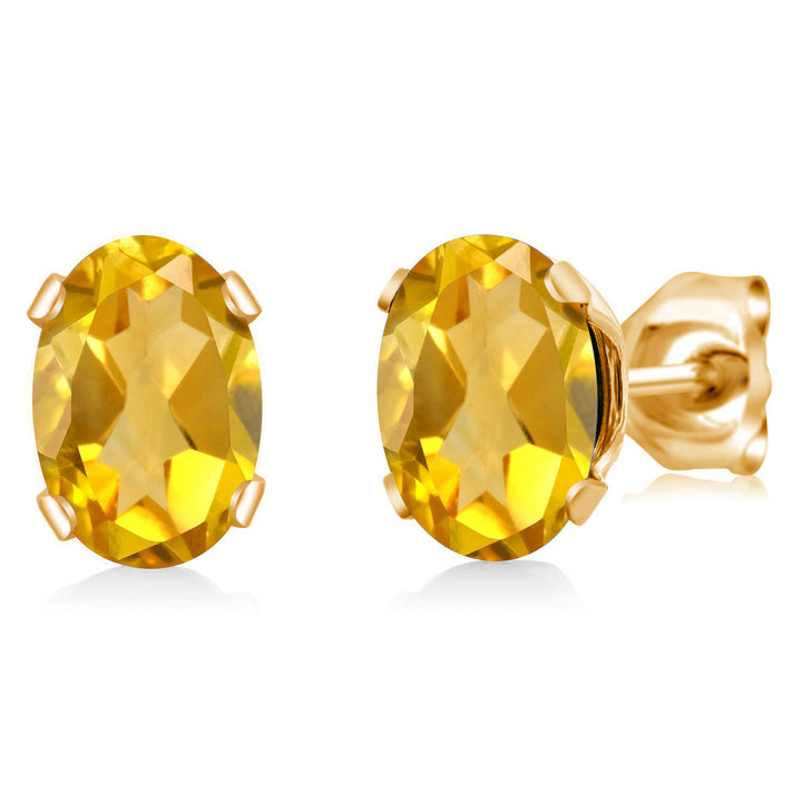 Citrine - November_Earrings in yellow gold plated brass