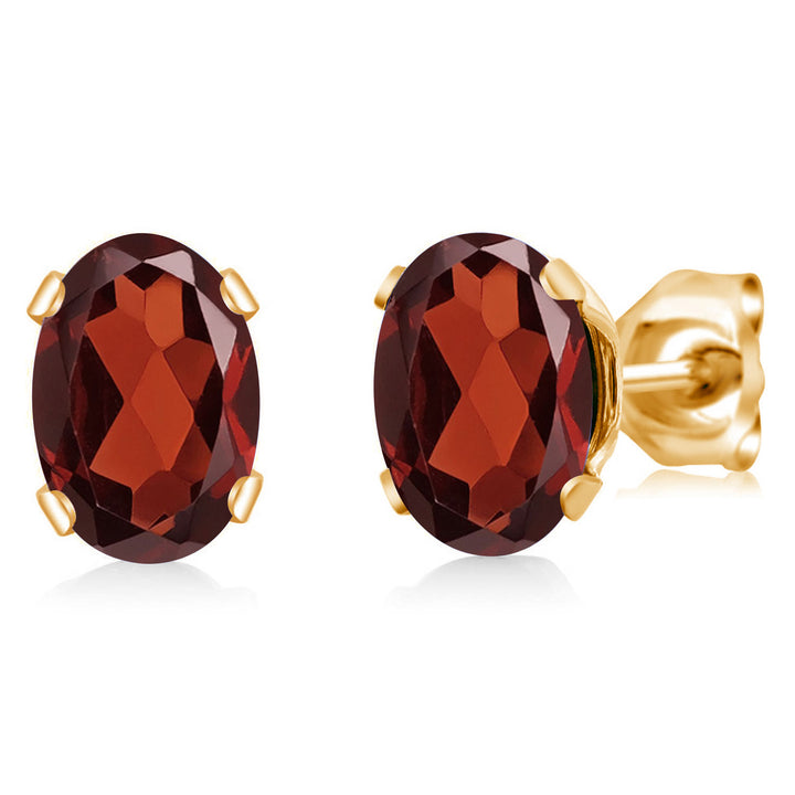 Garnet - January_Earrings in Brass Yellow Gold Plated Brass