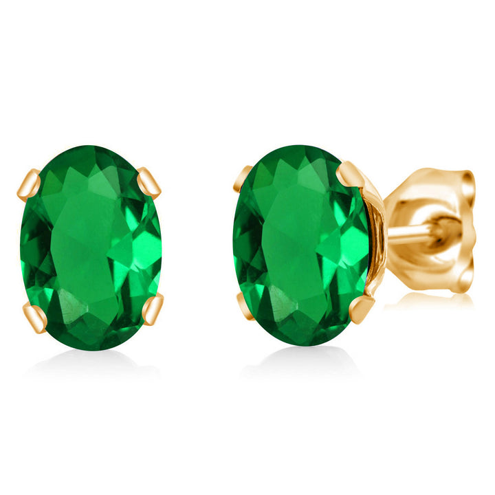 Nano Emerald - May_Earrings in yellow gold plated brass