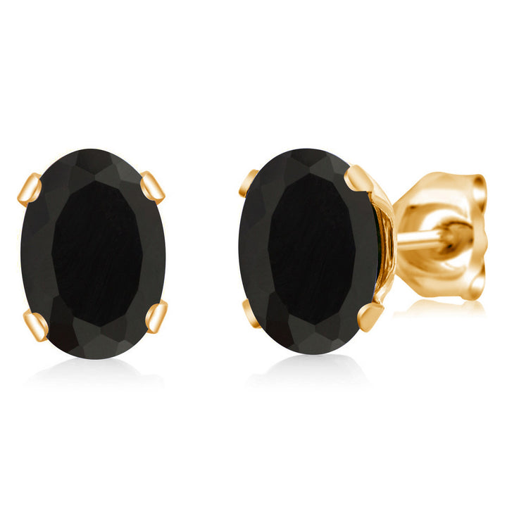 Onyx - December_Earrings in Brass Yellow Gold Plated Brass