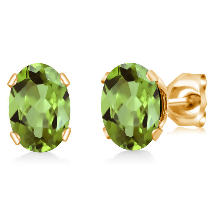 Peridot - August_Earrings in Brass Yellow Gold Plated Brass