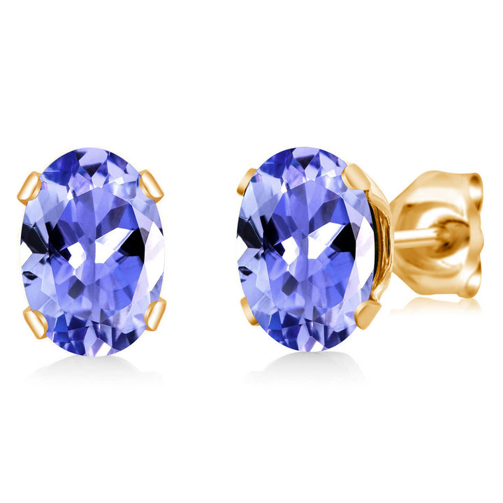Tanzanite - December_Earrings in Brass Yellow Gold Plated Brass