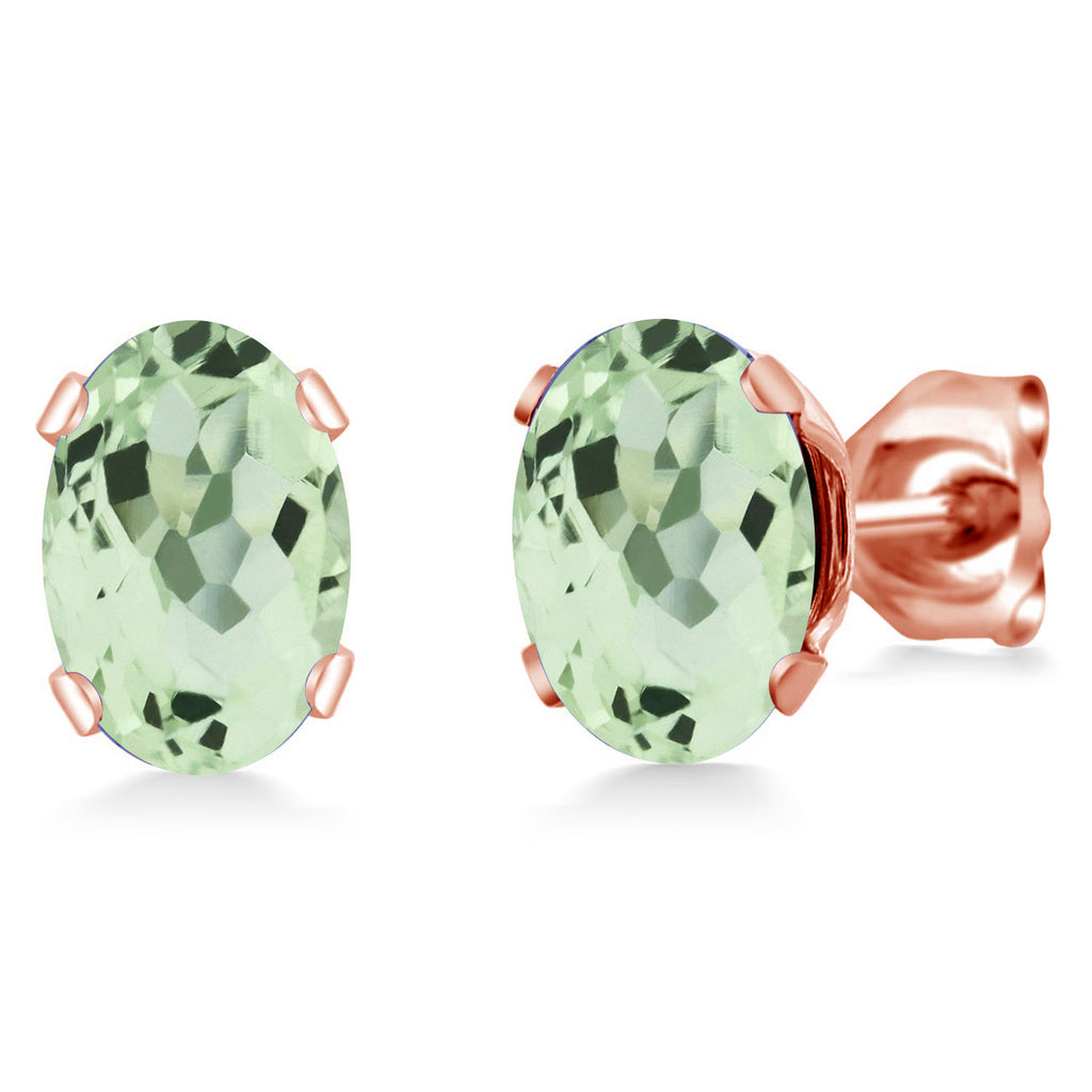 Prasiolite_Earrings in rose gold plated brass