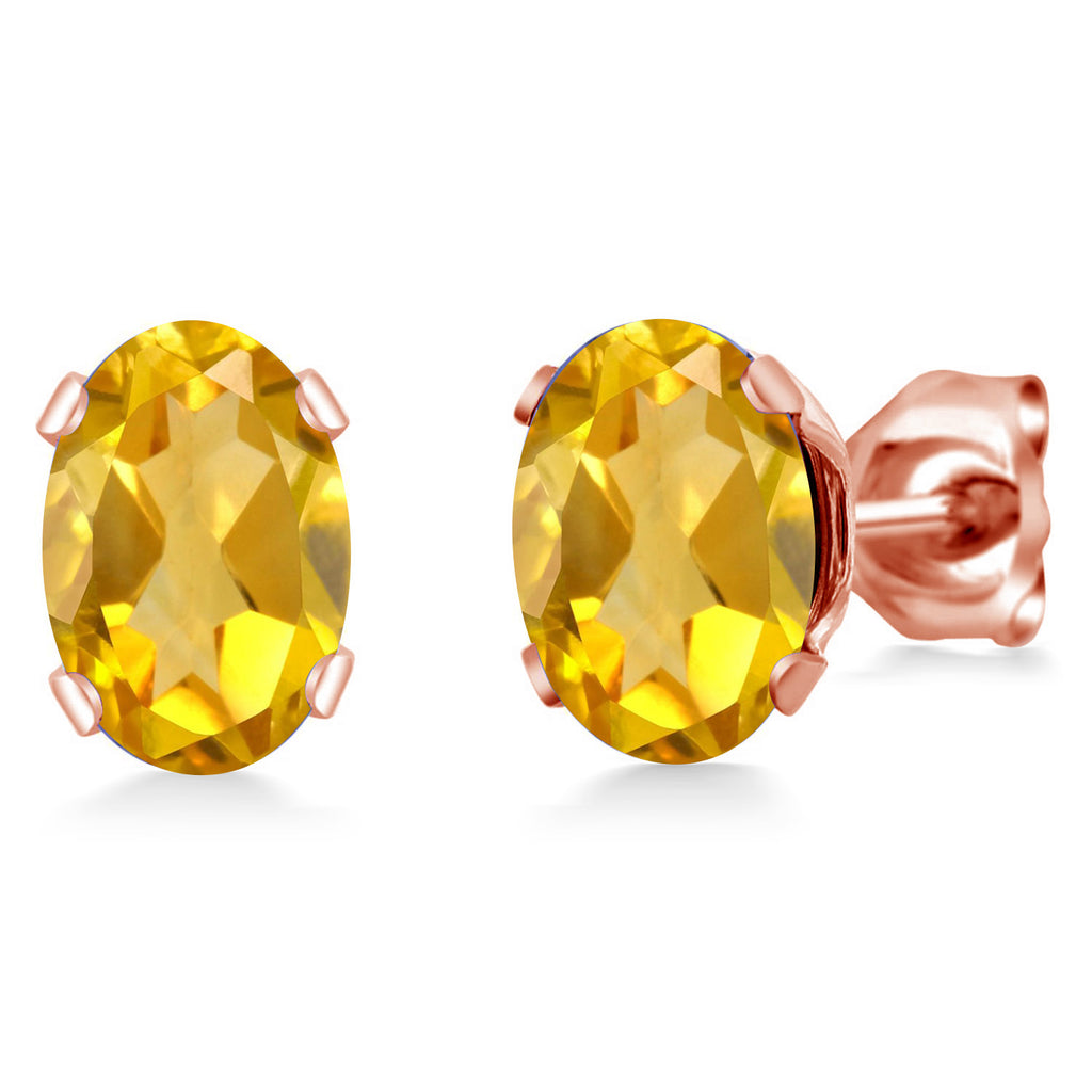 Citrine - November_Earrings in rose gold plated brass