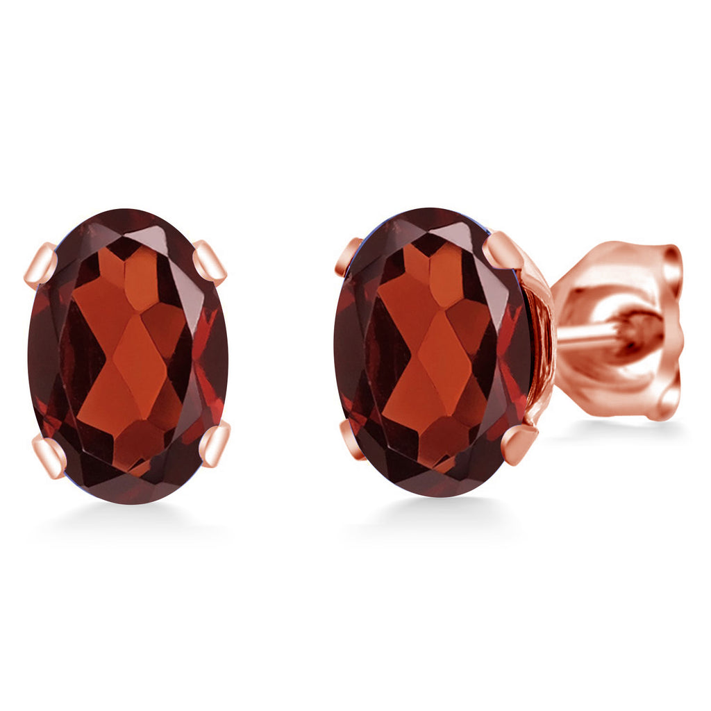 Garnet - January_Earrings in rose gold plated brass