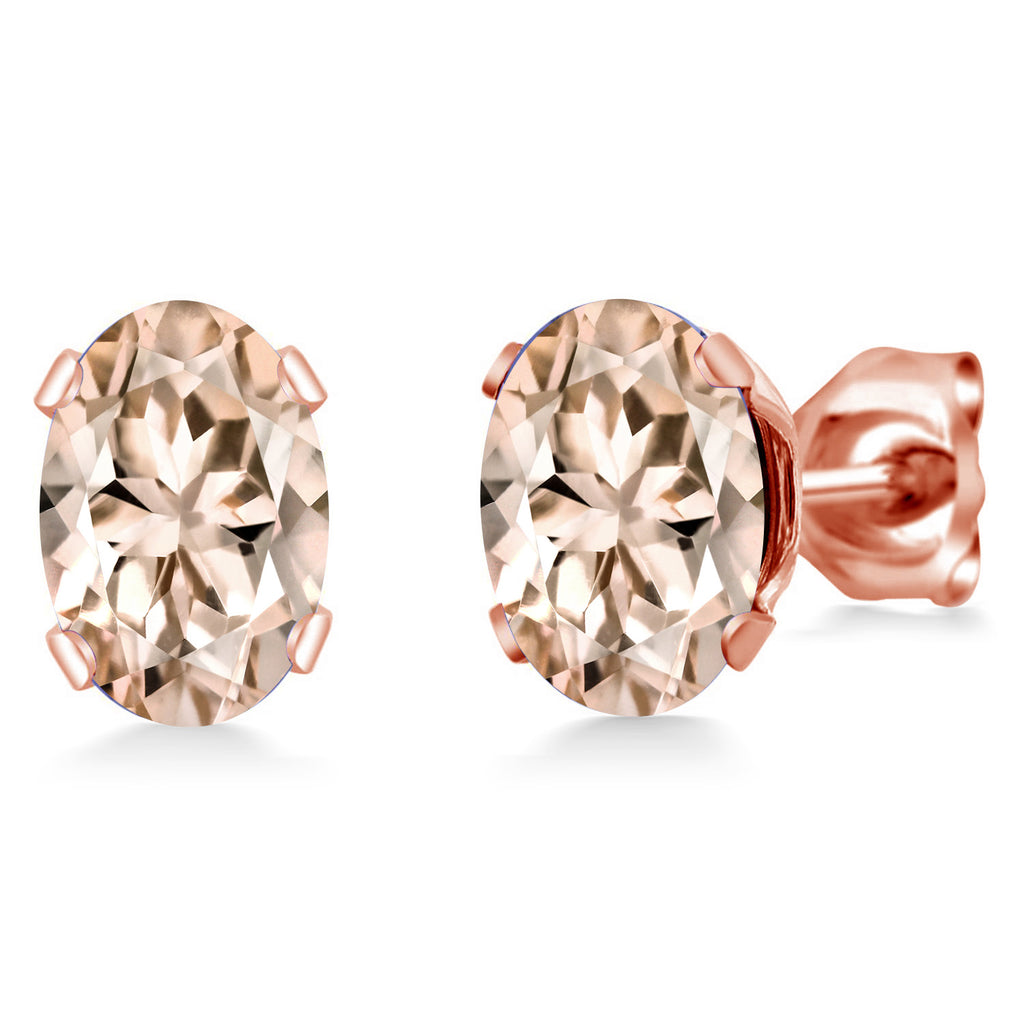 Morganite - October_Earrings in rose gold plated brass