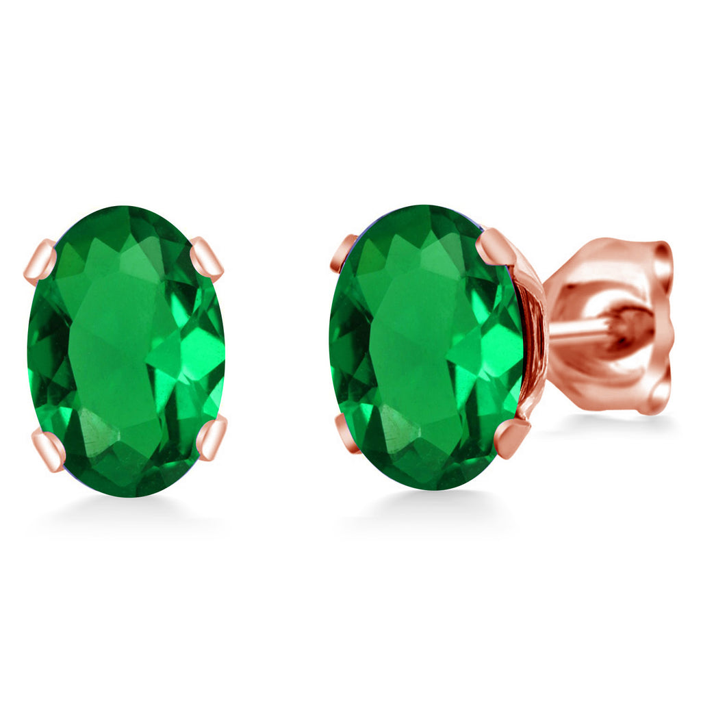 Nano Emerald - May_Earrings in rose gold plated brass