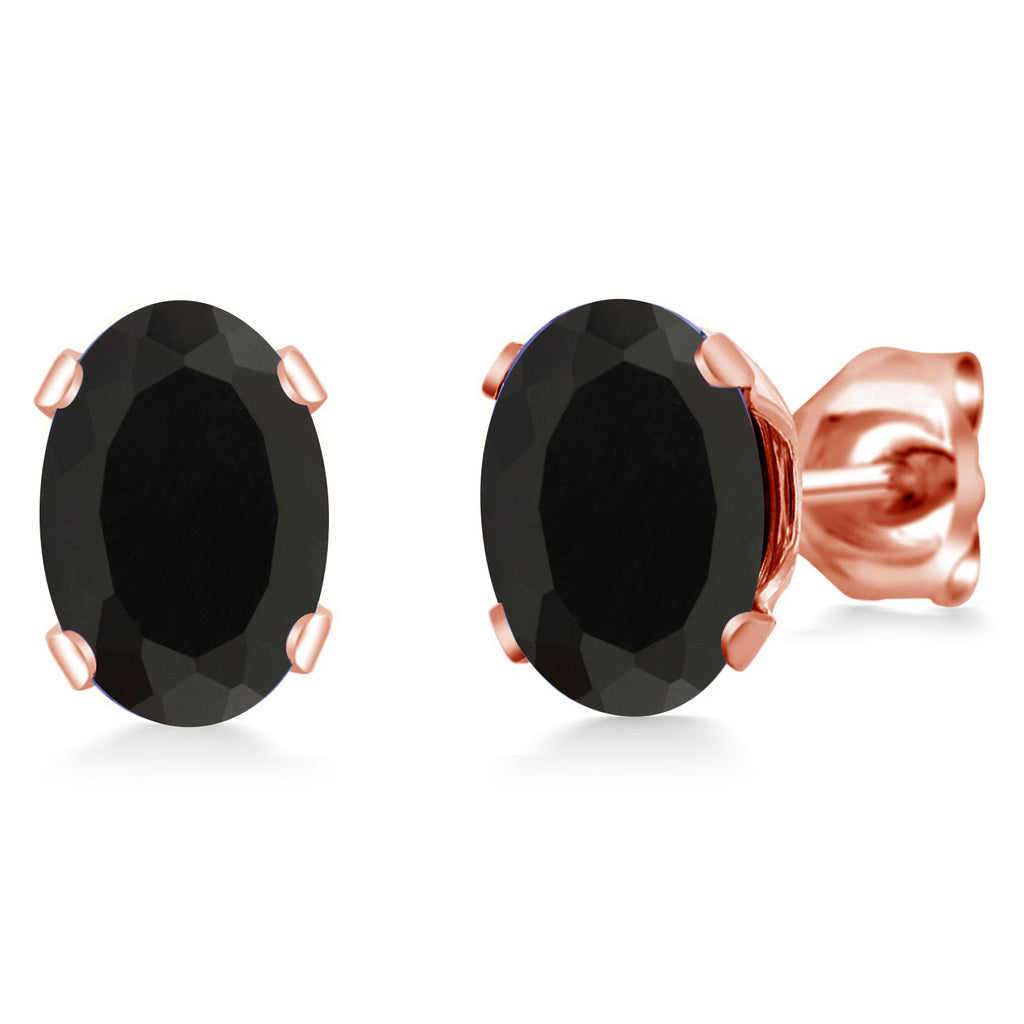 Onyx - December_Earrings in rose gold plated brass