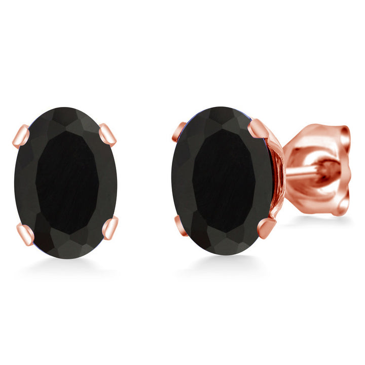 Onyx - December_Earrings in rose gold plated brass