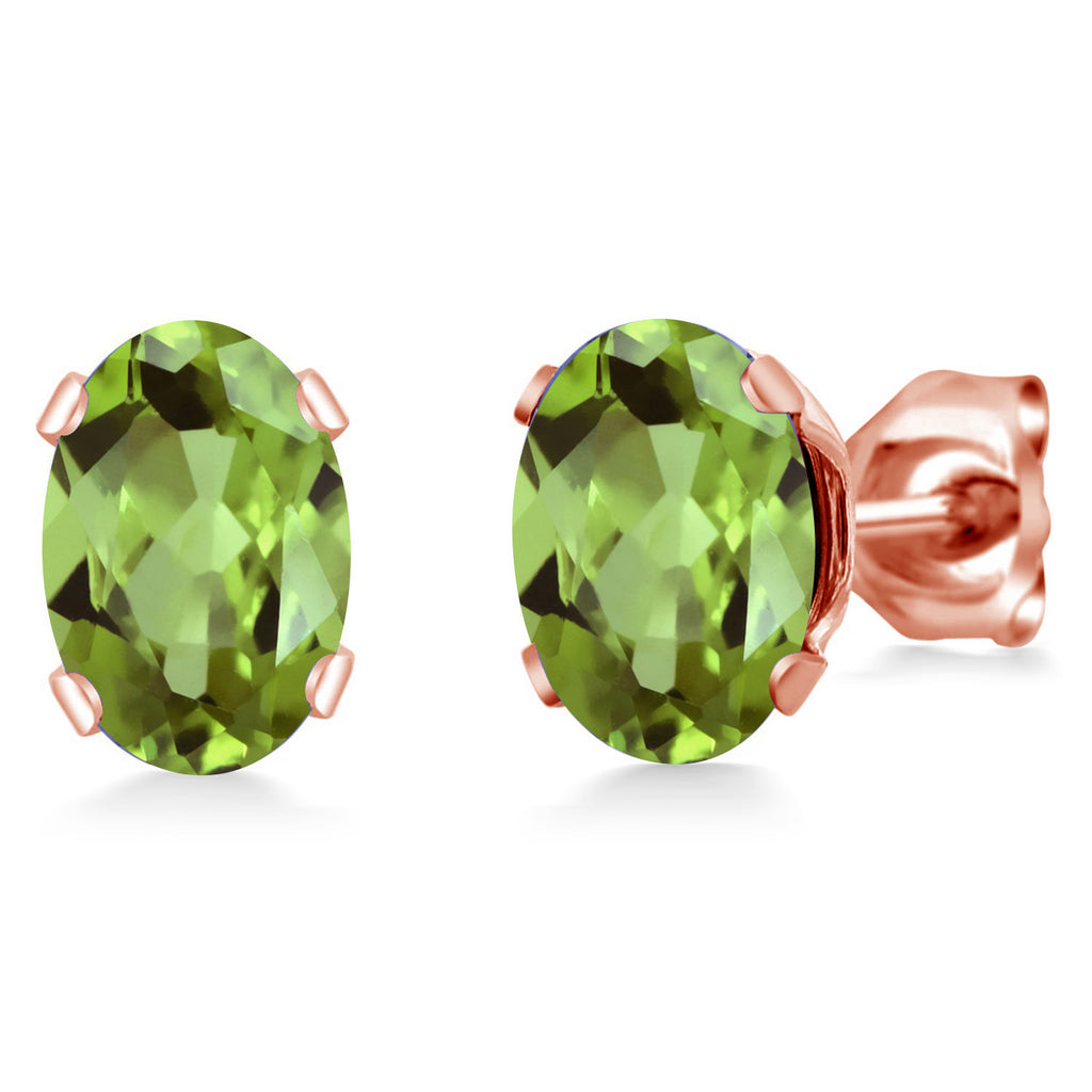 Peridot - August_Earrings in rose gold plated brass