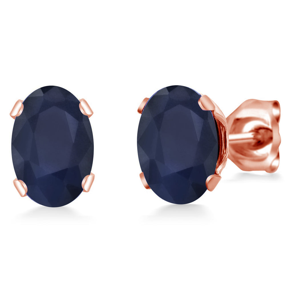 Blue Sapphire - September_Earrings in rose gold plated brass