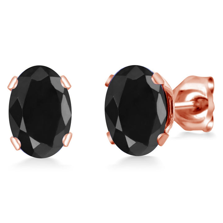 Black Sapphire - September_Earrings in rose gold plated brass