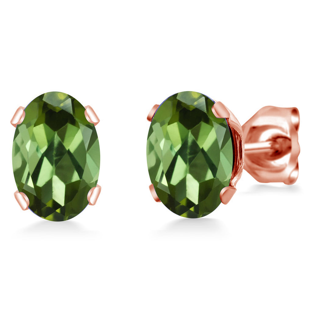 Green Tourmaline - October_Earrings in rose gold plated brass