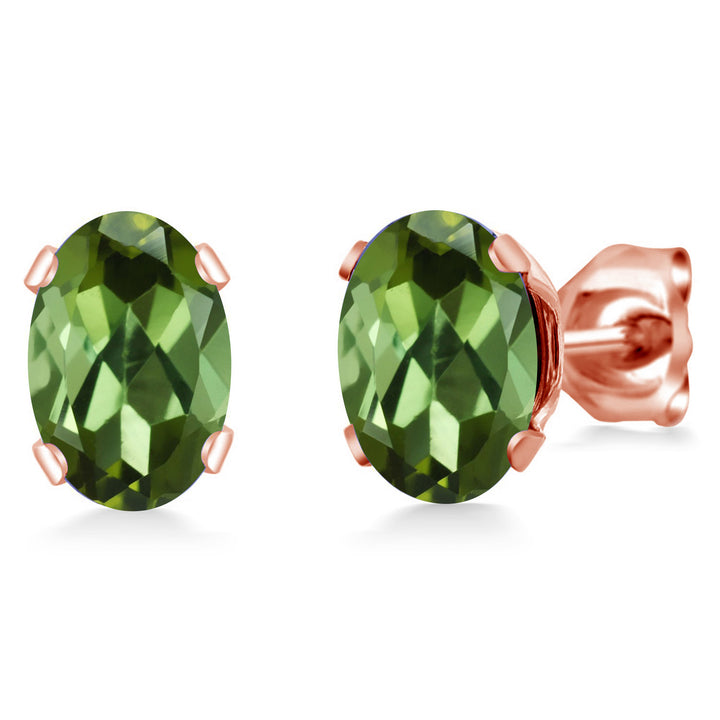 Green Tourmaline - October_Earrings in rose gold plated brass