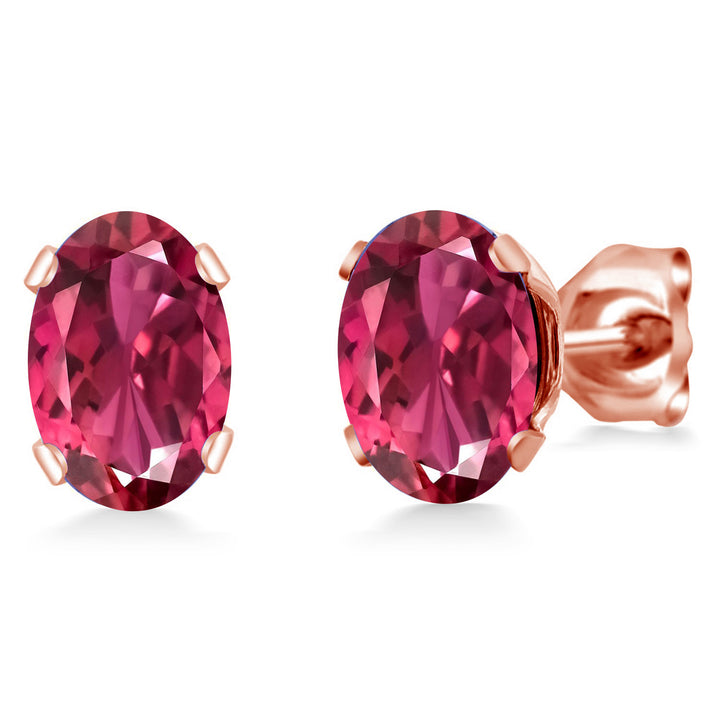 Pink Tourmaline - October_Earrings in rose gold plated brass