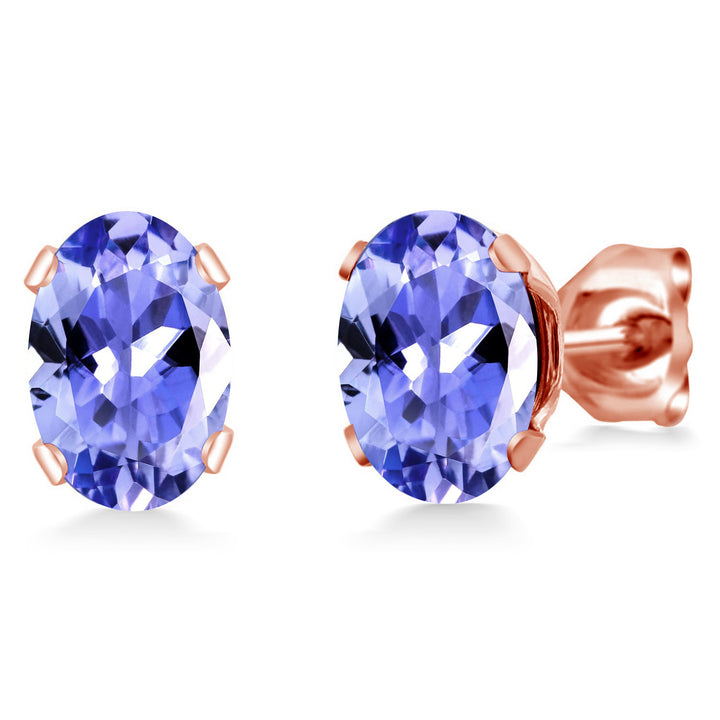 Tanzanite - December_Earrings in rose gold plated brass