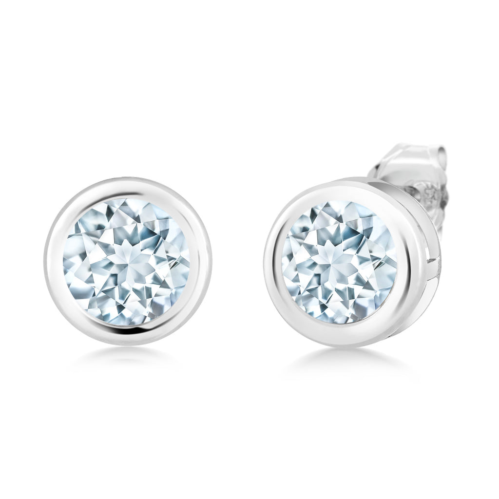 Aquamarine - March_Earrings in 925 Sterling Silver