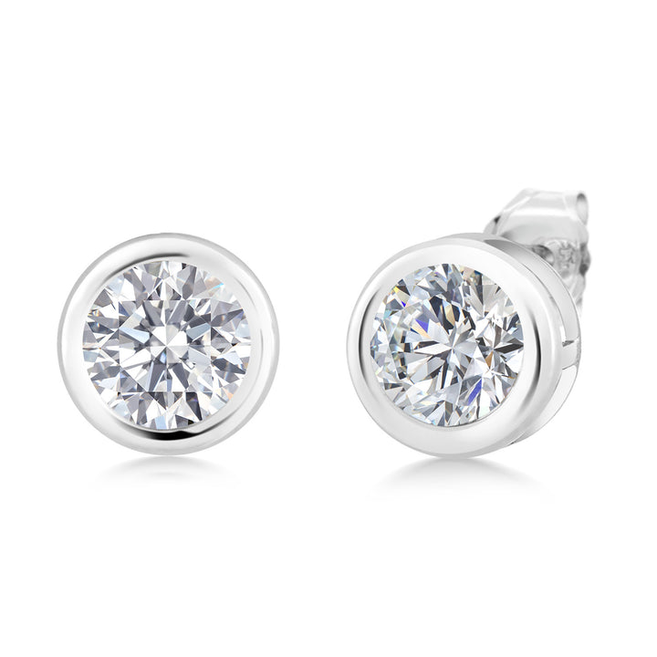 White Lab Grown Diamond - April_Earrings in 925 Sterling Silver