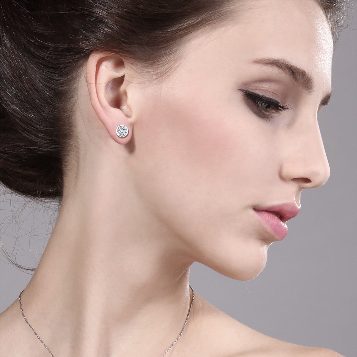 White Lab Grown Diamond - April_Earrings in 925 Sterling Silver