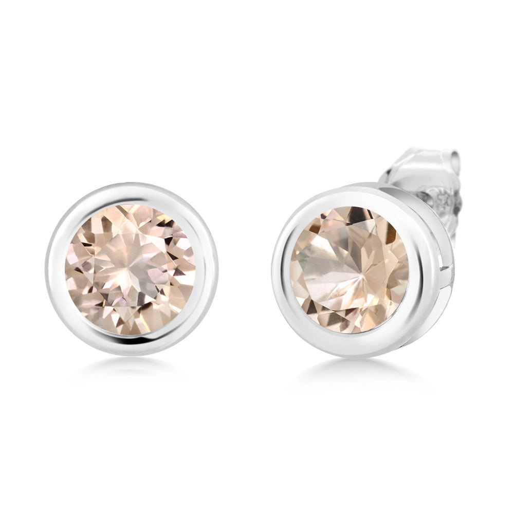 Morganite - October_Earrings in 925 Sterling Silver