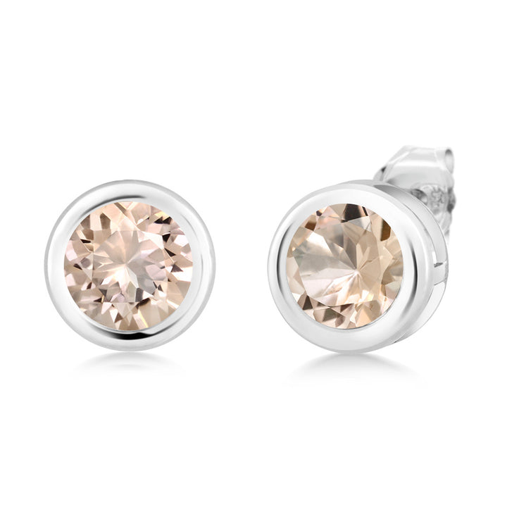 Morganite - October_Earrings in 925 Sterling Silver