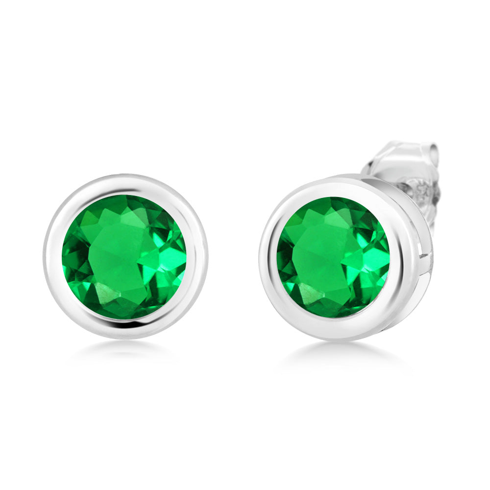 Nano Emerald - May_Earrings in 925 Sterling Silver
