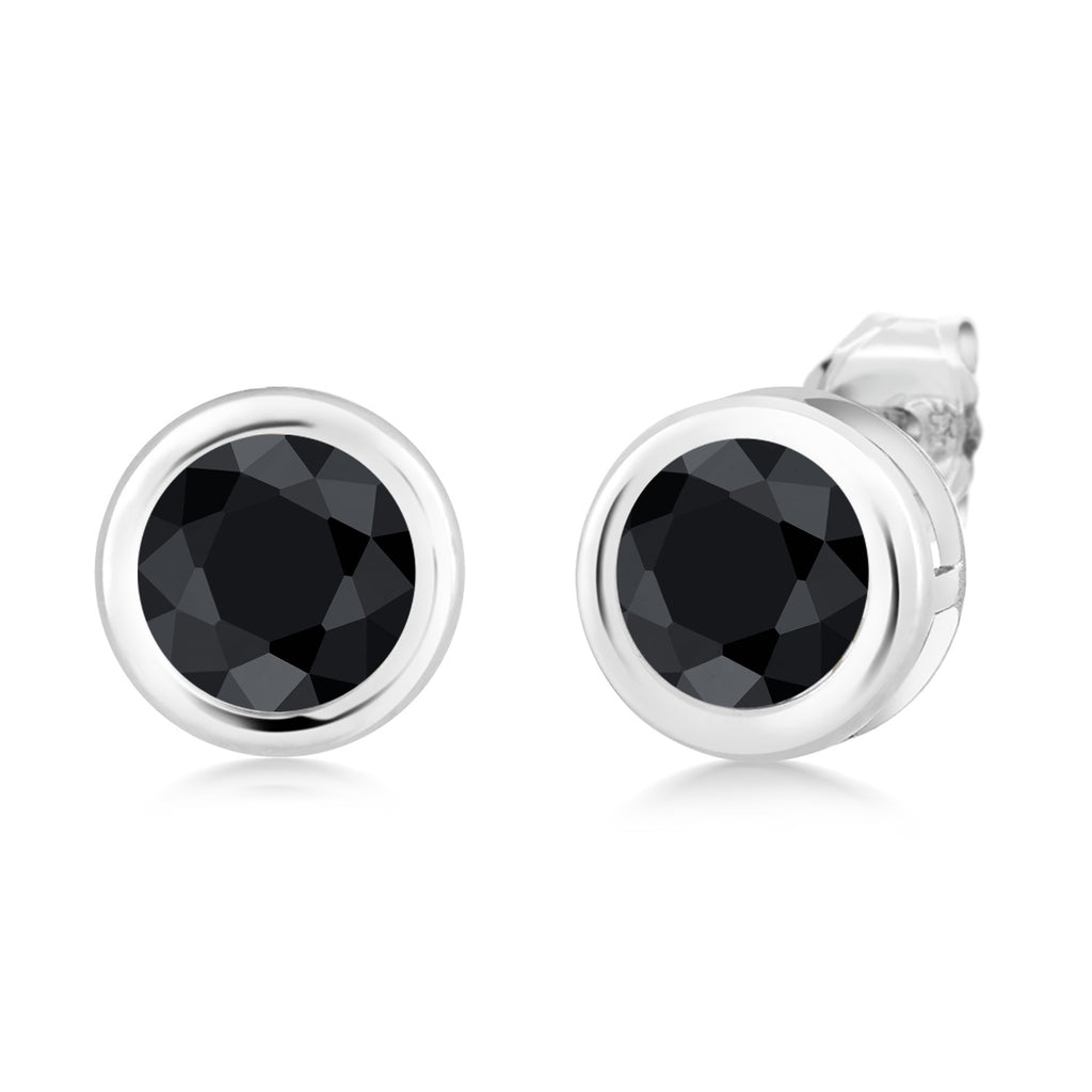 Black Sapphire - September_Earrings in 925 Sterling Silver