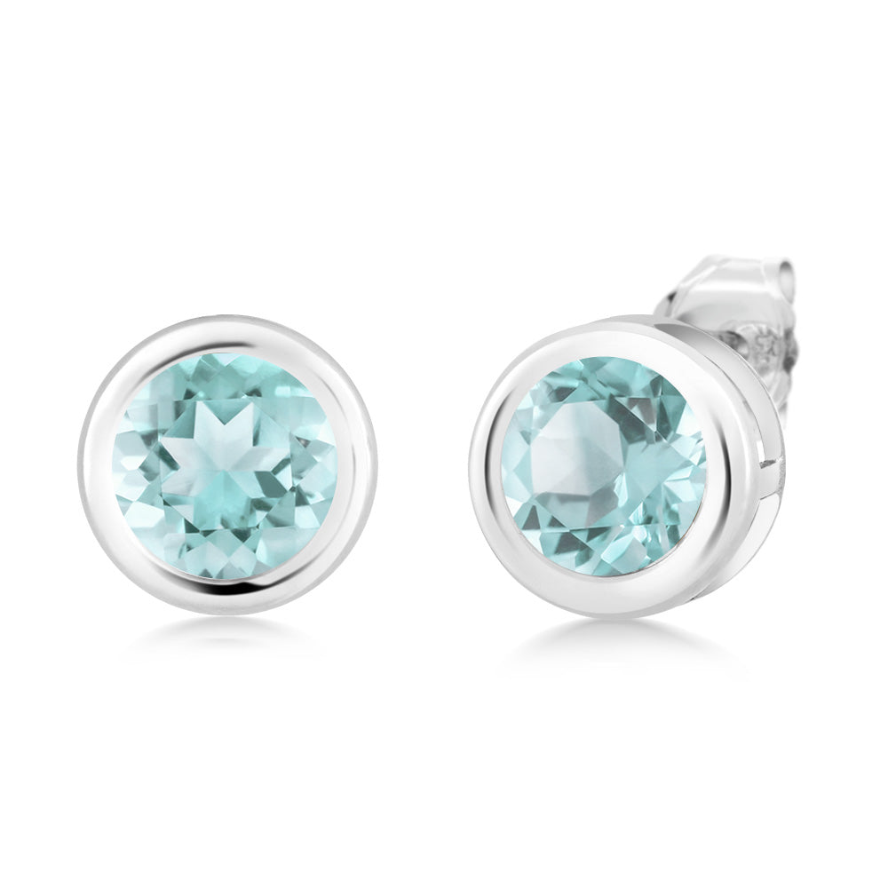 Sky Blue Topaz - November_Earrings in 925 Sterling Silver