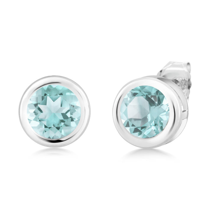 Sky Blue Topaz - November_Earrings in 925 Sterling Silver