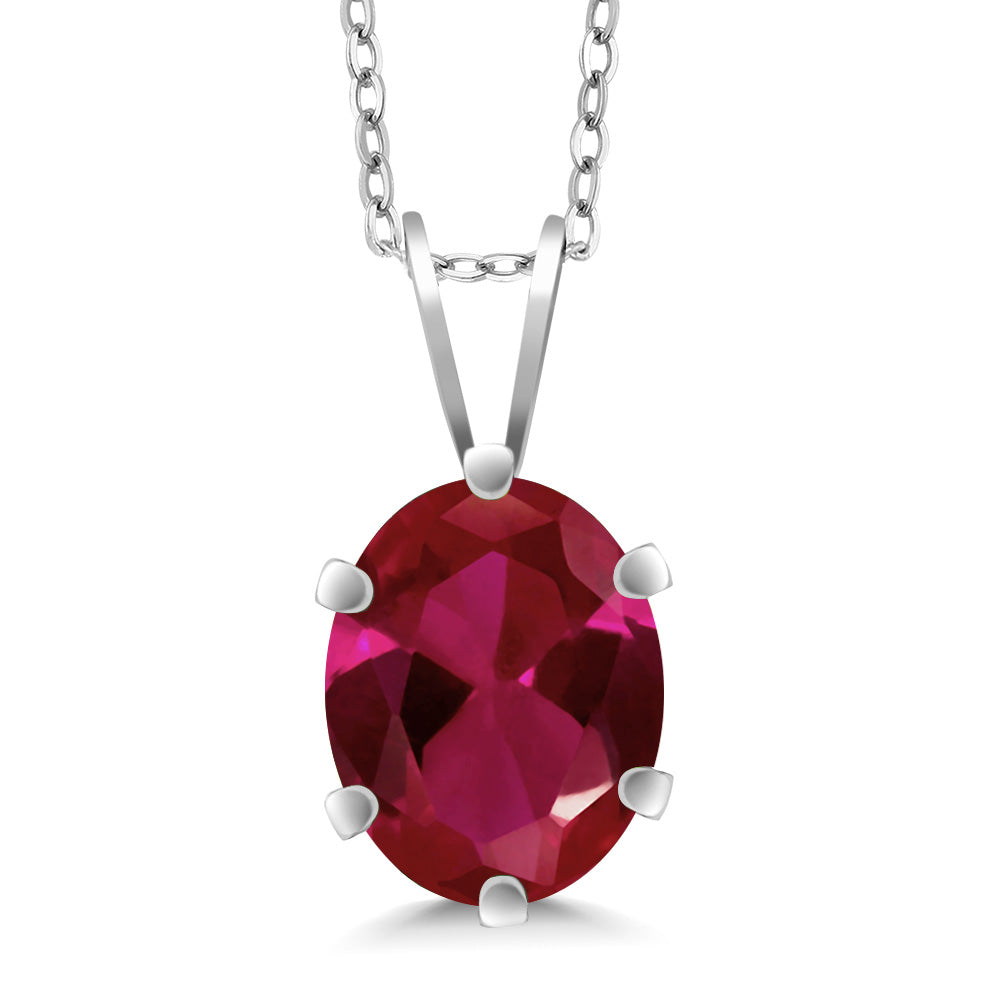 Created Ruby - July_Pendant in 925 Sterling Silver