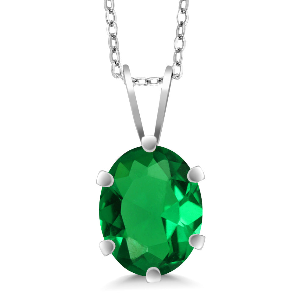 Nano Emerald - May_Pendant in 925 Sterling Silver