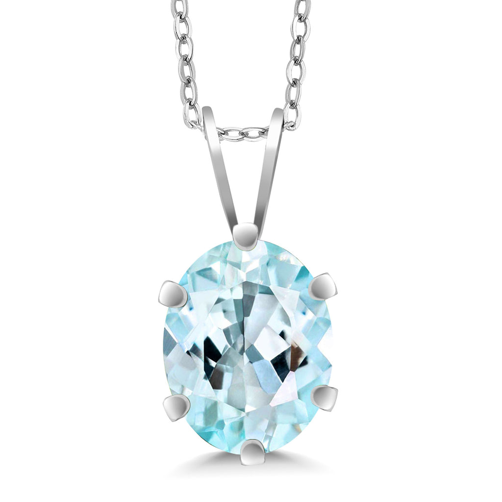 Sky Blue Topaz - November_Pendant in 925 Sterling Silver