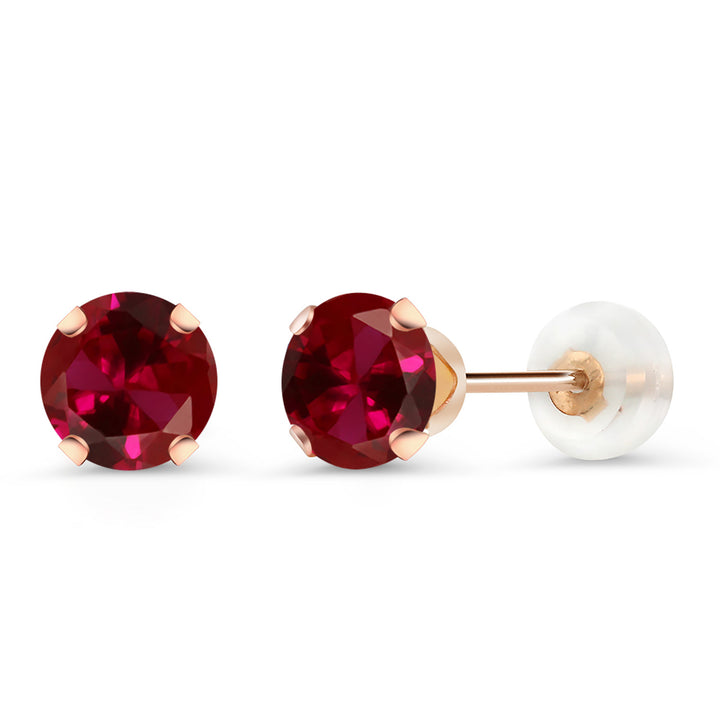 Created Ruby - July_Earrings in 10K Rose Gold
