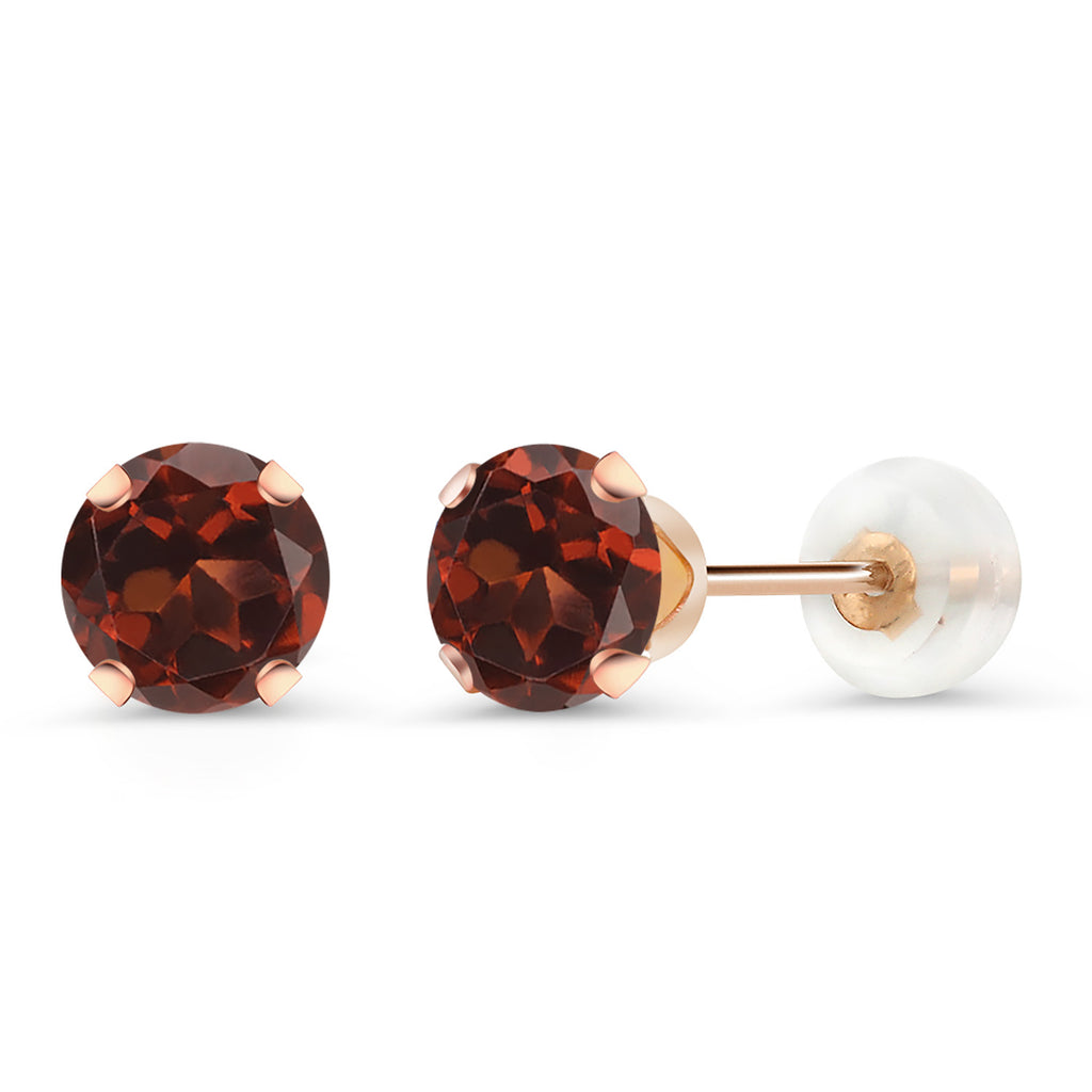 Garnet - January_Earrings in 10K Rose Gold