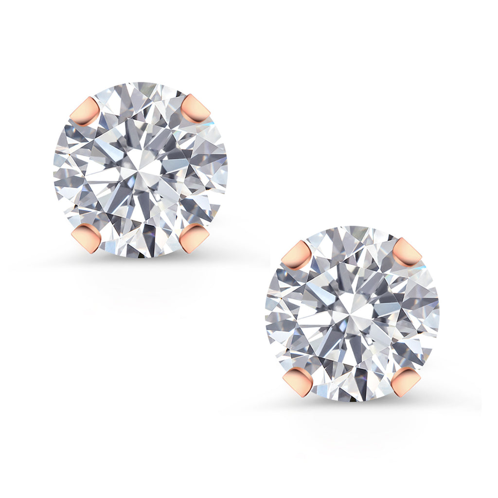 White Lab Grown Diamond - April_Earrings in 10K Rose Gold