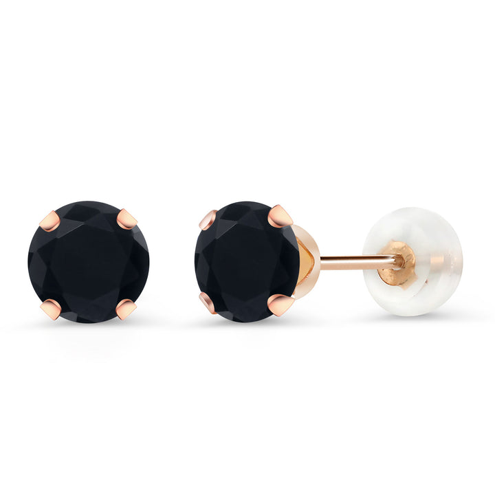 Onyx - December_Earrings in 10K Rose Gold