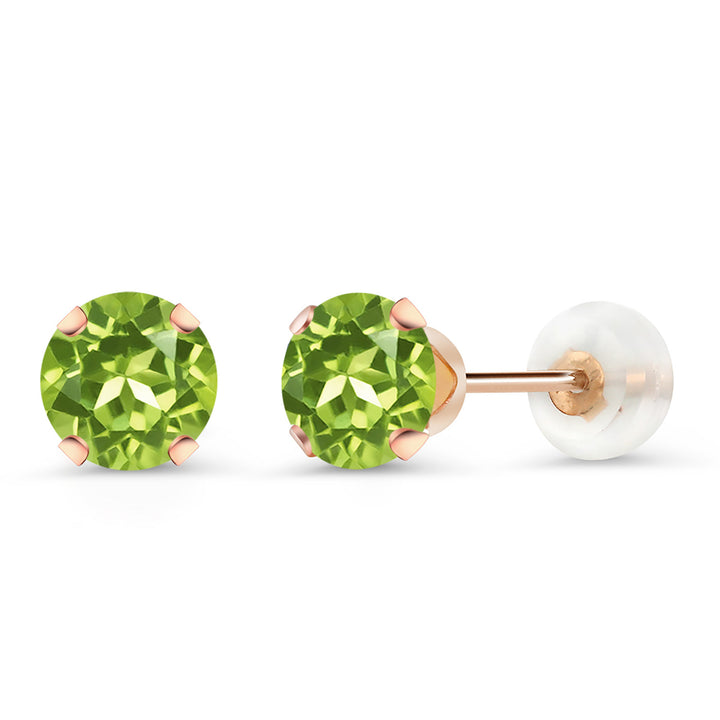Peridot - August_Earrings in 10K Rose Gold