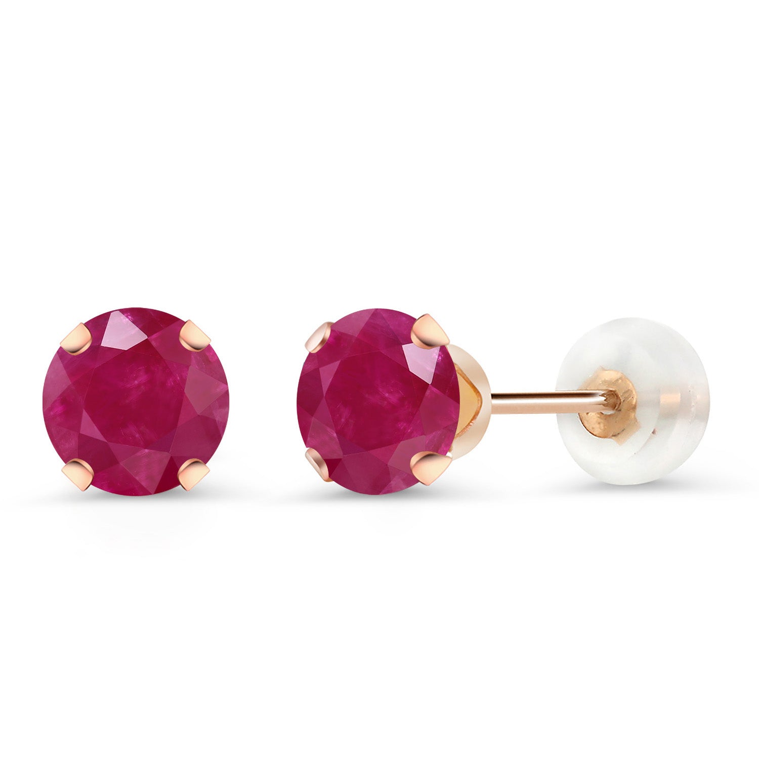 Ruby - July_Earrings in 10K Rose Gold