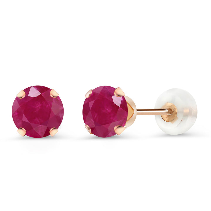 Ruby - July_Earrings in 10K Rose Gold