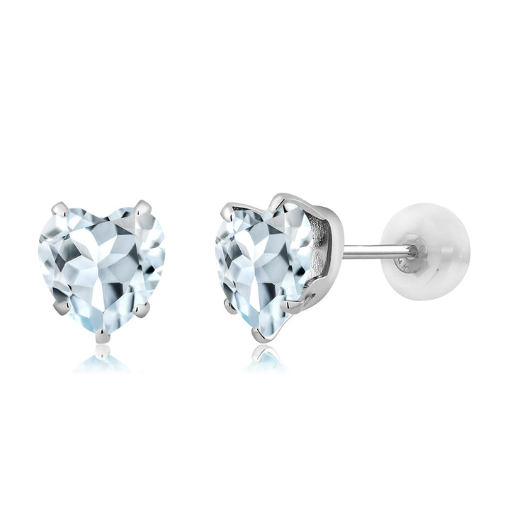 Aquamarine - March_10K White Gold_Earrings in 10K White Gold