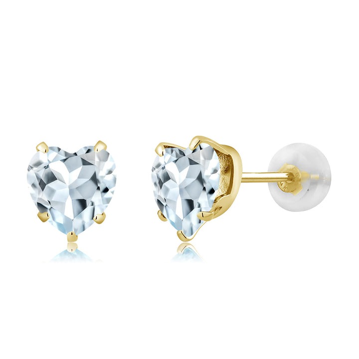 Aquamarine - March_10K Yellow Gold_Earrings in 10K Yellow Gold