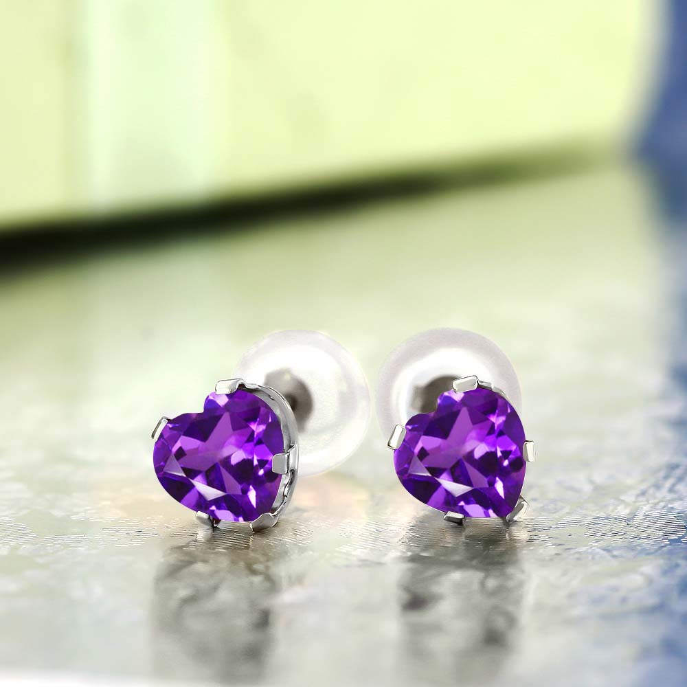 Purple_Earrings in 14K White Gold